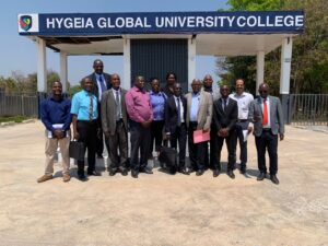 Catholic Archdiocese of Ndola delegation during a campus visit at Hygeia Global University College